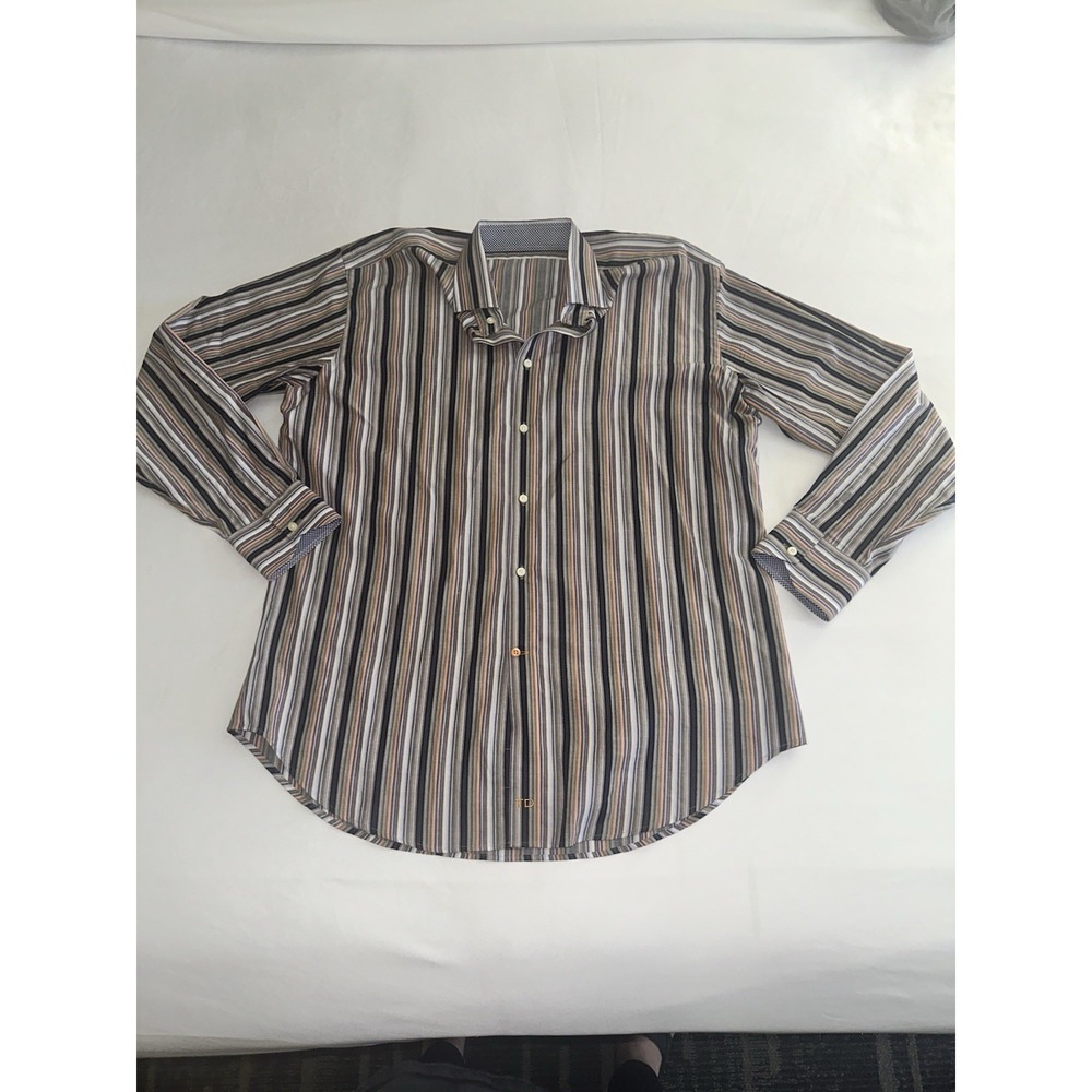 Thomas Dean Men's XL Long Sleeve Striped‎ Shirt Thomas Dean